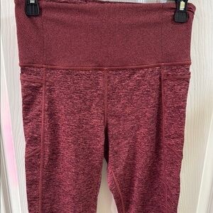 Athleta Exhale Heel Maroon Tights